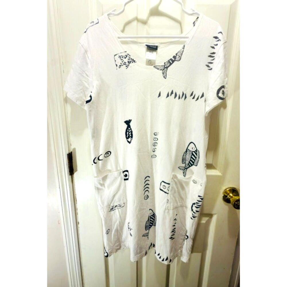 IG Sport 100% Cotton Fish Motif Dress with Pockets 100% Cotton Approx. Size M
